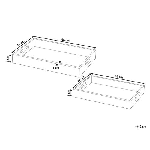Lot De 2 Plateaux De Service Quena Bois De Manguier Marron Clair