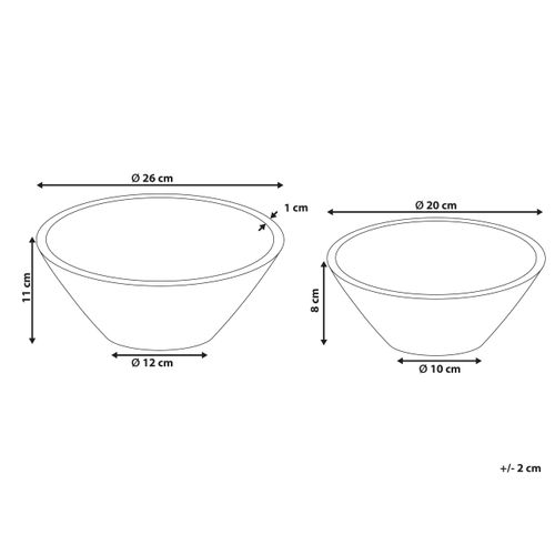 Lot De 2 Bols Décoratifs Luxor Bois De Manguier Marron Clair