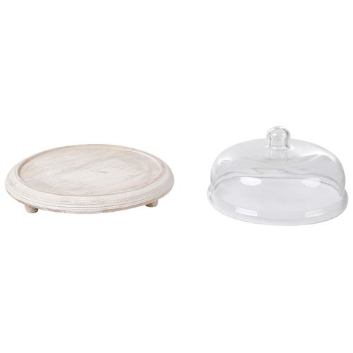 Support à Gâteaux Zagazig Bois De Manguier Marron Clair