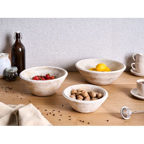 Lot De 3 Bols Décoratifs Tanta Bois De Manguier Marron Clair