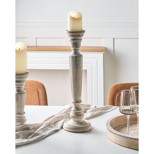 Bougeoir Mallawi Bois De Manguier 50 Cm Marron Clair