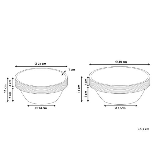 Lot De 2 Bols Décoratifs Minya Bois De Manguier Marron Clair