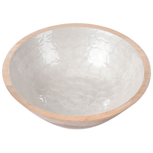 Lot De 2 Bols Décoratifs Arish Bois De Manguier Marron/blanc