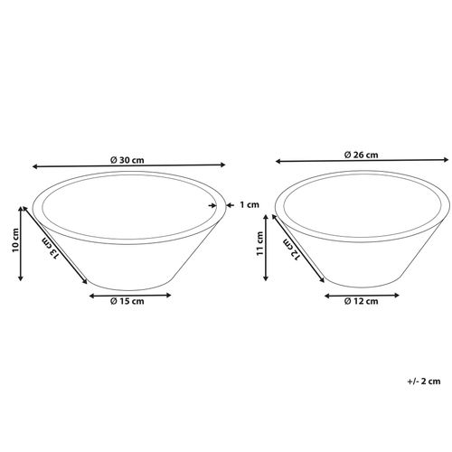 Lot De 2 Bols Décoratifs Arish Bois De Manguier Marron/blanc
