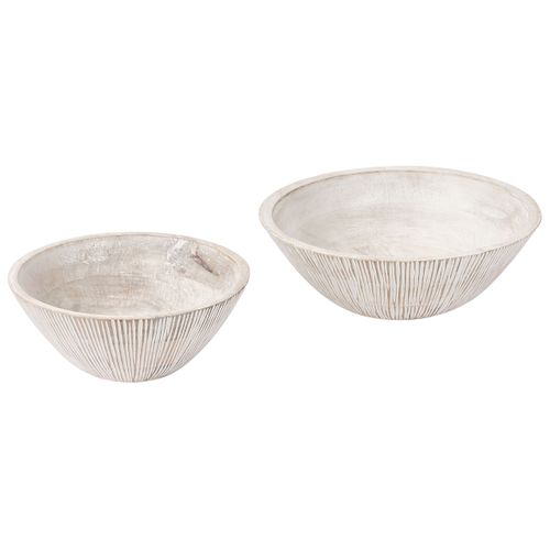 Lot De 2 Bols Décoratifs Siwa Bois De Manguier Marron Clair