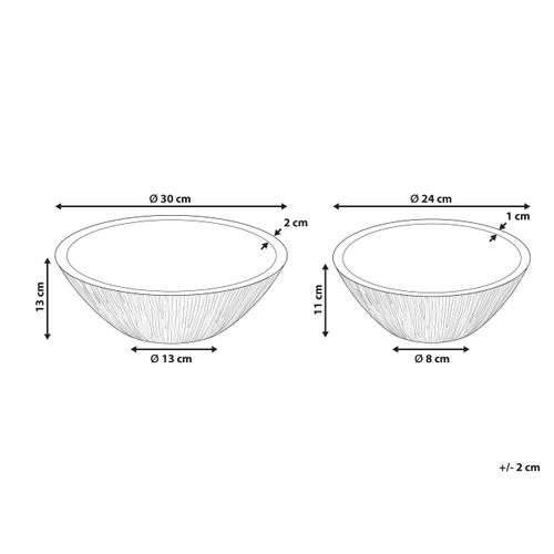 Lot De 2 Bols Décoratifs Siwa Bois De Manguier Marron Clair