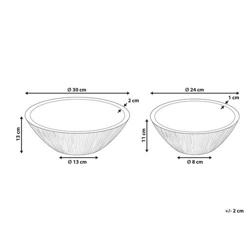 Lot De 2 Bols Décoratifs Siwa Bois De Manguier Marron Clair