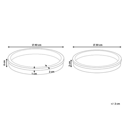 Lot De 2 Plateaux De Service Mansoura Bois De Manguier Marron Clair