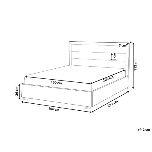 Lit à Eau Velours Rouen 160 X 200 Cm Gris Foncé