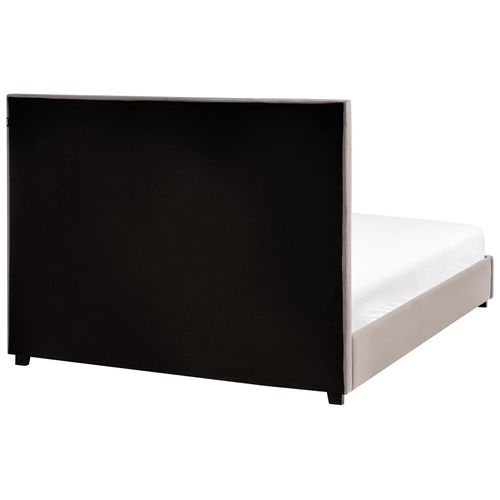 Lit Avec Sommier Velours Rouen 140 X 200 Cm Taupe