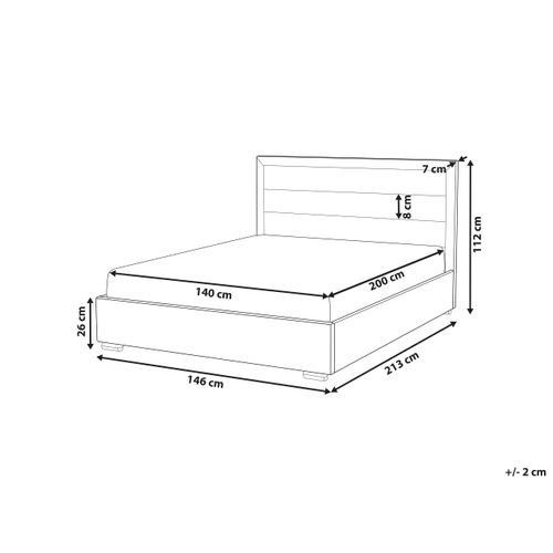 Lit Avec Sommier Velours Rouen 140 X 200 Cm Taupe