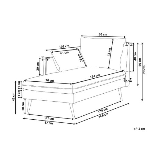 Méridienne Côté Droit Yerres Tissu Orange