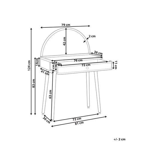 Coiffeuse Avec Miroir Rancheria Marron Clair
