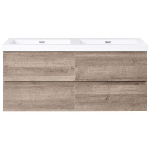 Meuble-lavabo Double à Fixation Murale Viedma Taupe