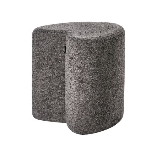 Pouf Scotia Tissu Chenille Gris Foncé
