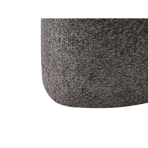 Pouf Scotia Tissu Chenille Gris Foncé