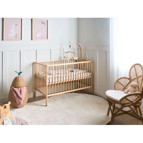 Lit De Bébé Bois De Pin Belenger 60 X 120 Cm Marron Clair