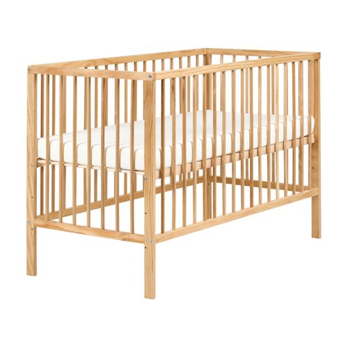 Lit De Bébé Bois De Pin Belenger 60 X 120 Cm Marron Clair