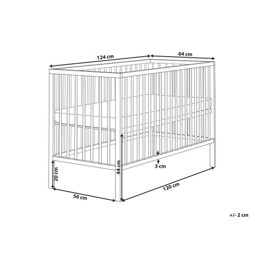 Lit De Bébé Bois De Pin Belenger 60 X 120 Cm Marron Clair