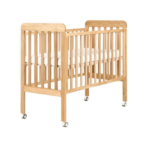 Lit De Bébé Bois De Pin Bodmin 60 X 120 Cm Avec Roues Marron Clair