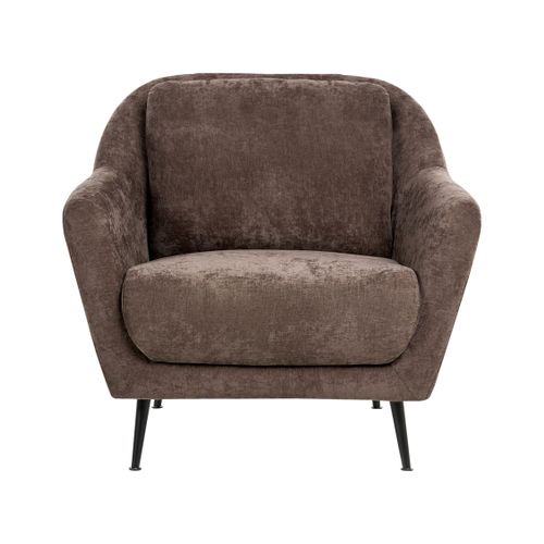 Fauteuil Eiby Tissu Chenille Marron Foncé