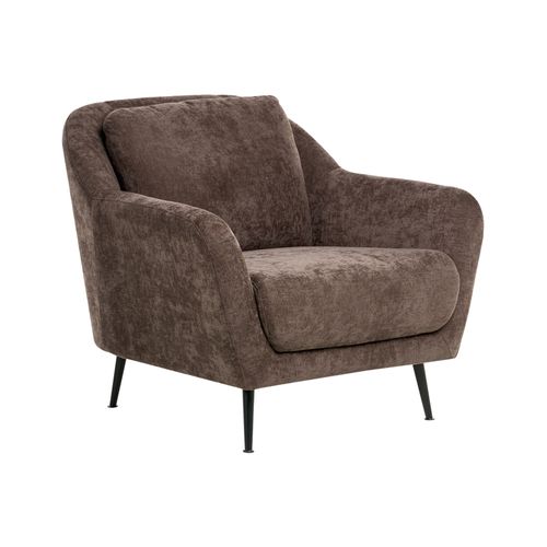 Fauteuil Eiby Tissu Chenille Marron Foncé