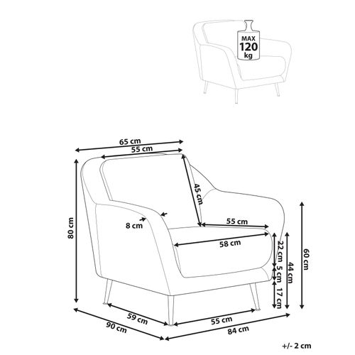 Fauteuil Eiby Tissu Chenille Marron Foncé