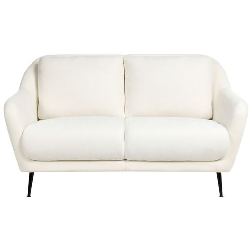 Canapé 2 Places Eiby Tissu Chenille Blanc
