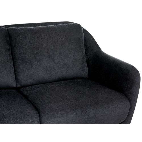 Canapé 2 Places Eiby Tissu Chenille Noir