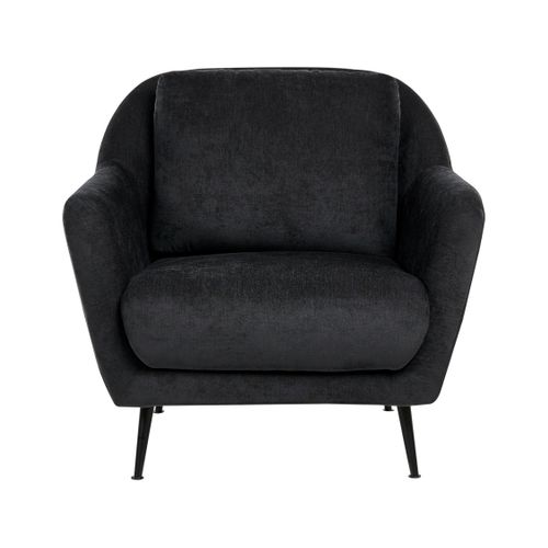 Ensemble De Salon 3 Places Eiby Tissu Chenille Noir