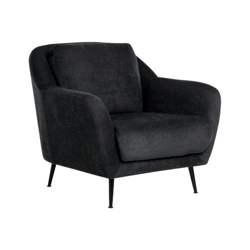 Ensemble De Salon 3 Places Eiby Tissu Chenille Noir