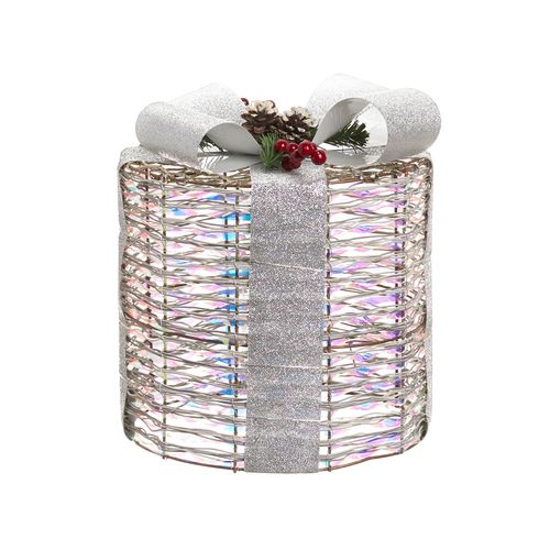 Lot De 3 Décorations De Noël LED Julso Cadeaux De Noël 20/25/30 Cm Argenté