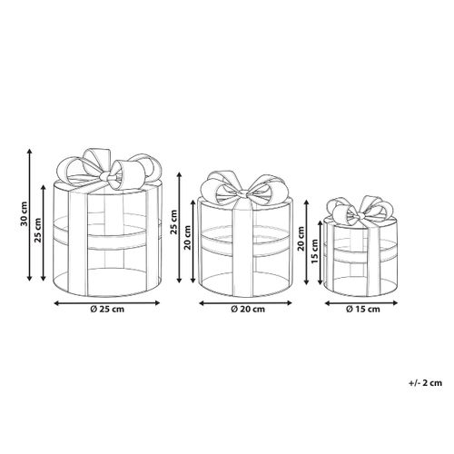 Lot De 3 Décorations De Noël LED Julso Cadeaux De Noël 20/25/30 Cm Argenté