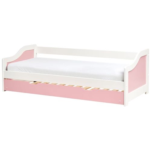 Lit Gigogne Bois De Pin Luneray 90 X 200 Cm Rose
