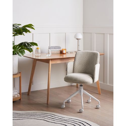 Chaise De Bureau Dryden Velours Côtelé Taupe