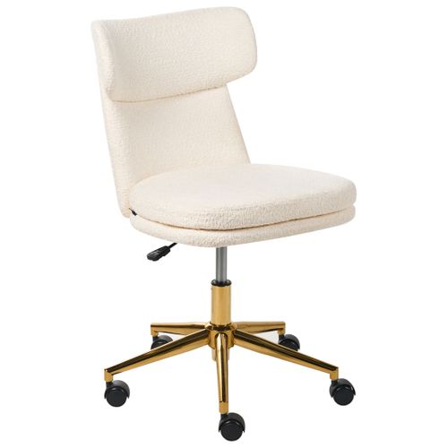 Chaise De Bureau Granby Bouclé Blanc Cassé
