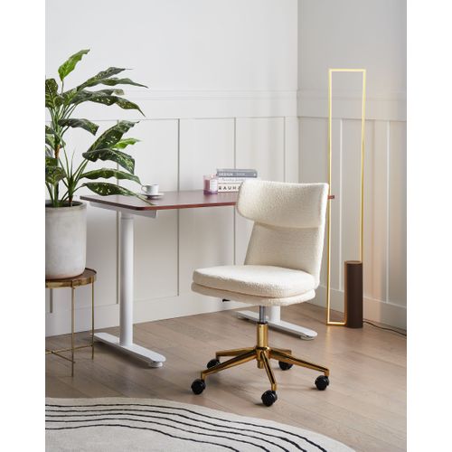 Chaise De Bureau Granby Bouclé Blanc Cassé