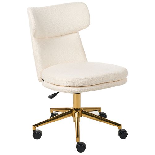 Chaise De Bureau Granby Bouclé Blanc Cassé