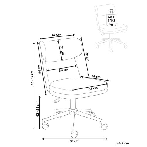 Chaise De Bureau Granby Bouclé Blanc Cassé
