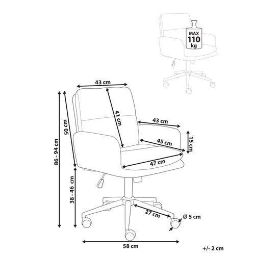 Chaise De Bureau Constantia Gris Clair