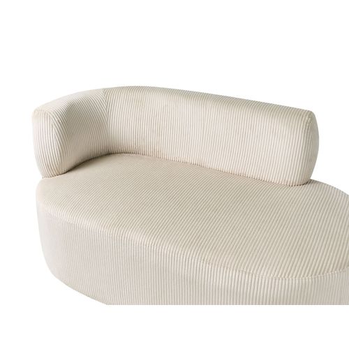 Chaise Longue Côté Gauche Vanvey Velours Côtelé Beige Clair