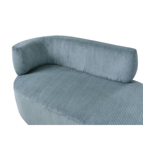 Méridienne Côté Gauche Vanvey Velours Côtelé Bleu