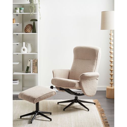 Fauteuil Inclinable Japet Bouclé Beige