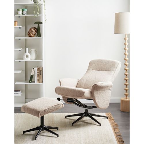 Fauteuil Inclinable Japet Bouclé Beige