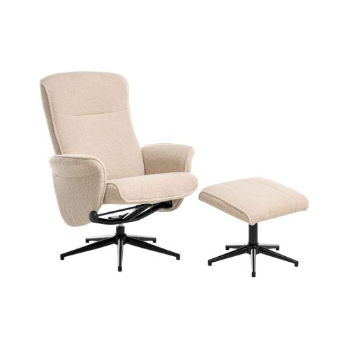 Fauteuil Inclinable Japet Bouclé Beige