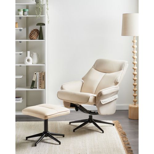 Fauteuil Inclinable Erato Cuir Pu Beige Clair