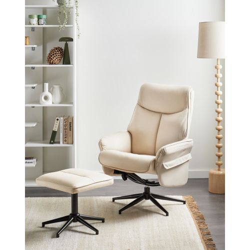 Fauteuil Inclinable Erato Cuir Pu Beige Clair
