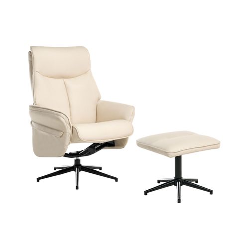Fauteuil Inclinable Erato Cuir Pu Beige Clair