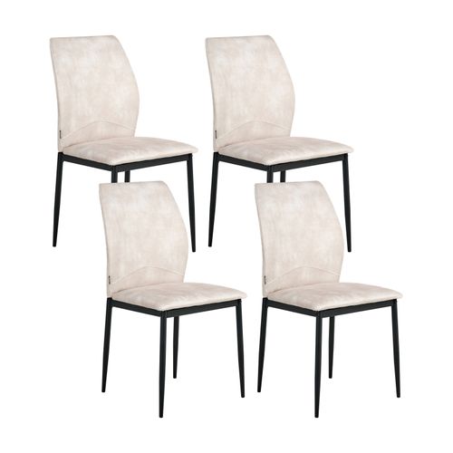 Lot De 4 Chaises De Salle à Manger Rocheport Tissu Beige Clair