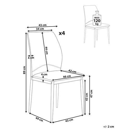 Lot De 4 Chaises De Salle à Manger Rocheport Tissu Beige Clair